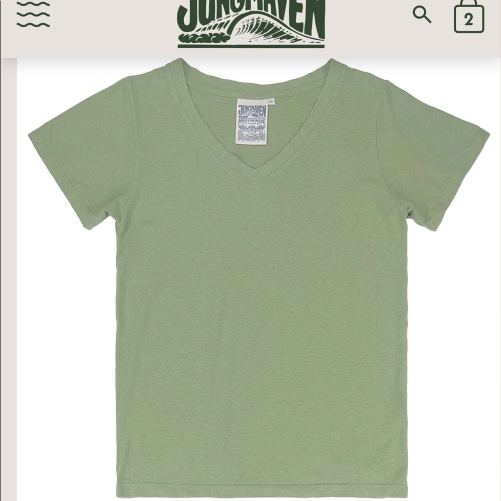 Jungmaven Paige v-neck pistachio